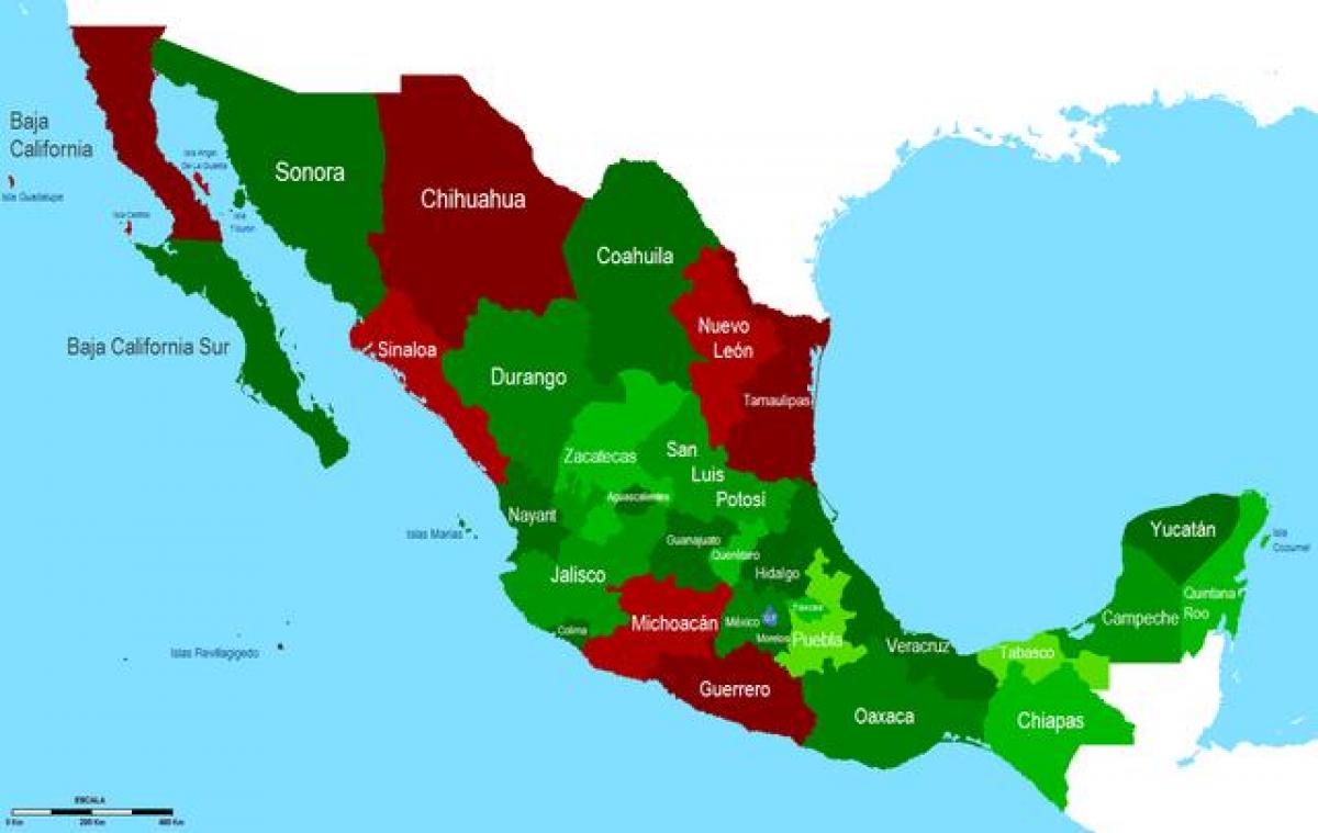 peta dari Meksiko keselamatan
