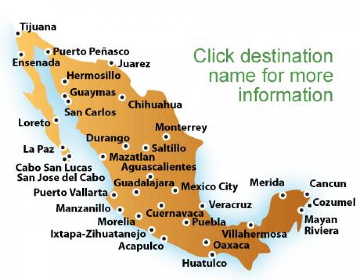 peta pantai di Meksiko