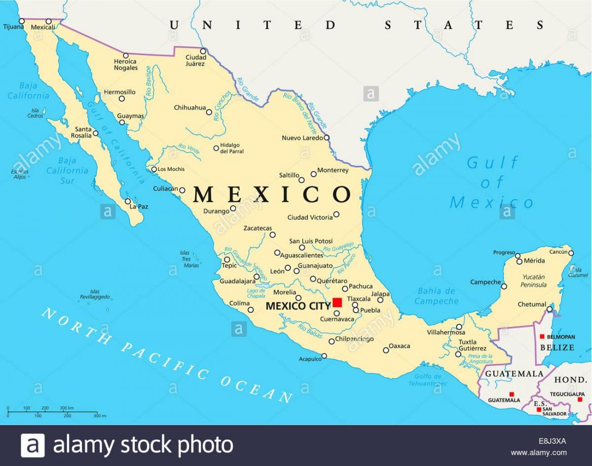 Meksiko peta kota