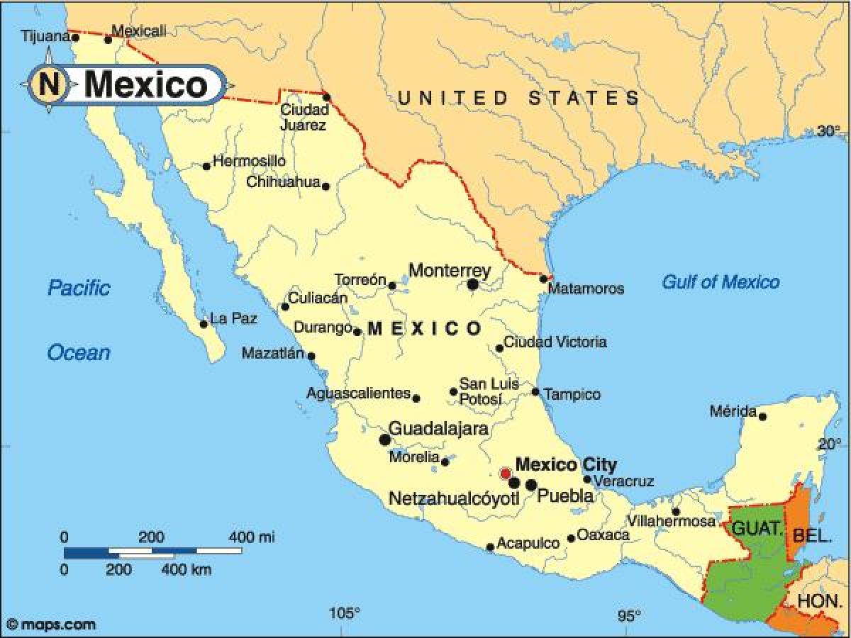 negara Meksiko peta