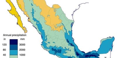 Peta dari Meksiko curah hujan