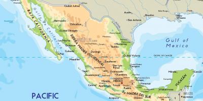 Meksiko peta fisik
