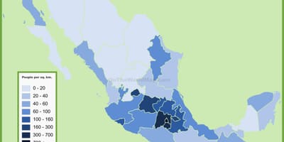Kepadatan penduduk peta Mexico