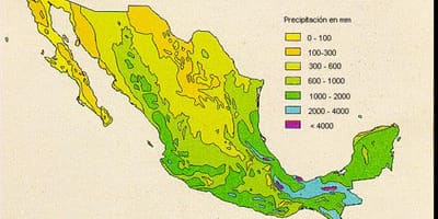 Peta dari Meksiko curah hujan