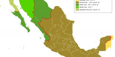 Zona waktu peta Mexico
