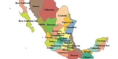 Peta dari Meksiko provinsi